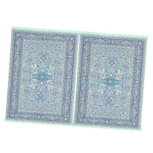 Vaguelly 2 Teiliges Mini Möbelset Puppenhaus Teppichmöbel Für Puppenhausmöbel Miniatur Puppenhaus Rechteckige Decke Rechteckiger Teppich Bodenteppich Stoff von Vaguelly