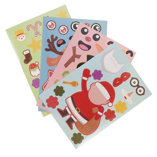 Vaguelly 20 Blätter Weihnachtsaufkleber Weihnachtsplüschtiere Nagelaufkleber Weihnachtspuzzles Weihnachtsdeko Weihnachtsmann Deko Aufkleber Für Weihnachts von Vaguelly