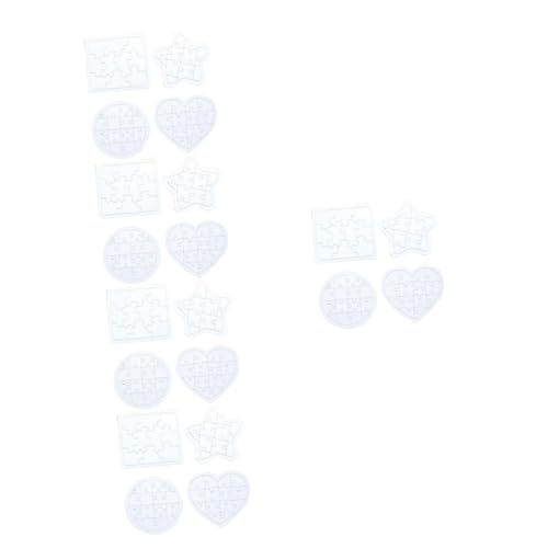 Vaguelly 20 STK Herzförmige Rätsel Leer Bodendekor Rätsel Malen Entwicklungsspielzeug Rätsel Für Erwachsene Spielzeug Zu Hause Bleiben Familie Bodenverkleidung Kreis Puzzle Weiß Kind Papier von Vaguelly