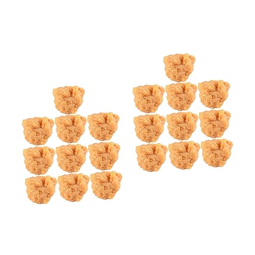 Vaguelly 20 STK Simulation Hühner Reis gebackene Chicken Nuggets simulierte Hähnchenkeulen Spielzeuge Modelle Fake-Food-Dekor Chicken-Nuggets-Modell gebratenes Huhn Zubehör von Vaguelly