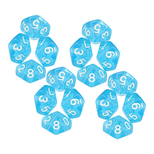 Vaguelly 20 Stück 10 spielwaren draußen einseitig ästhetisch zehn Tischspiele für Erwachsene Mathe-Spiele Acryl Blue von Vaguelly