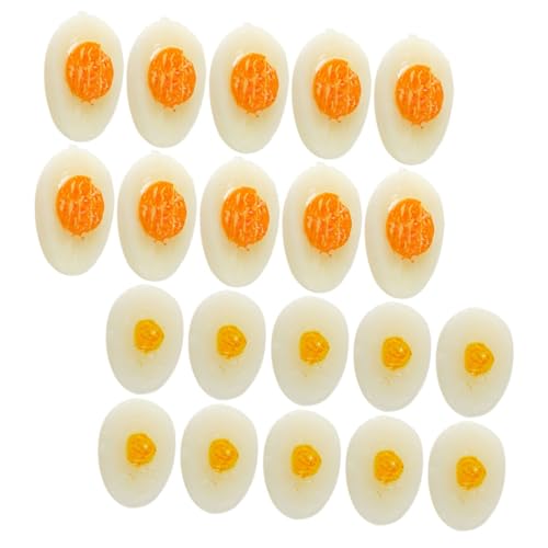Vaguelly 20 Stück Essen vorgeben spielzeuge Miniaturmodell eines gekochten Eies Mini Küchenei Mini-Ei Eier Ornamente Miniatur-Ei- für die Küche kleines Ei PVC von Vaguelly