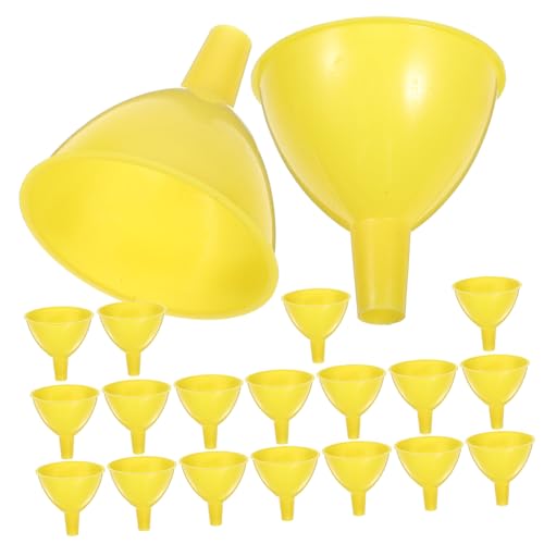 Vaguelly 20 Stück Kleiner Trichter Miniatur Pulver Mund Flasche Füllung Kleine Trichter Für Haushaltsflüssigkeitstrichter Labortrichter Aus Kunststoff Heimtrichter Plastik Yellow von Vaguelly