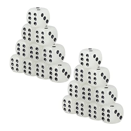 Vaguelly 20 Stück Leuchtende Würfel Partyspielwürfel Spiel Würfel d6 Würfel Paar Würfelspiel Würfel aufleuchten Six-Sided dice Table Game dice Unterhaltungswürfel Tischspielwürfel Acryl von Vaguelly