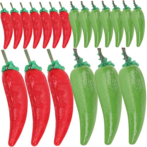 Vaguelly 20 Stück Maßstab Rote und Grüne Paprika Langlebige Harzfiguren von Vaguelly