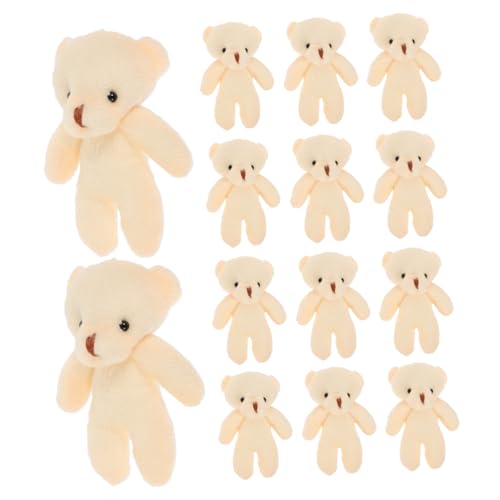 Vaguelly 20 Stück Mini-Bär Little Bear tragen klein ausgestopft Bärenpuppe mini Schlüsselanhänger Bärenanhänger Cartoon-Bär tragbare Bärenfiguren PP Baumwolle Beige von Vaguelly