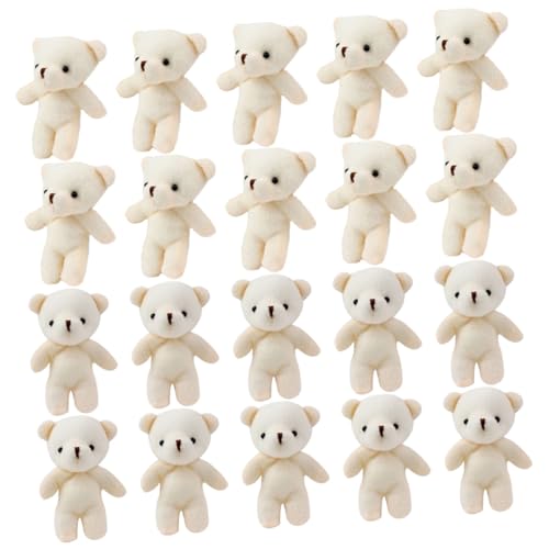 Vaguelly 20 Stück Mini-Bärpuppe kuschelbären Kuschelbärchen DIY Bärenanhänger Teddybärchen Plüsch Stofftier Mini multifunktionale Bärenfiguren entzückender Bärenanhänger PP Baumwolle von Vaguelly