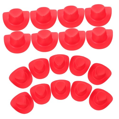Vaguelly 20 Stück Mini Cowboyhüte Plastik Hüte für Puppenhaus Zubehör Festliche Miniatur Cowboyhüte für DIY Projekte und Puppen Dekoration von Vaguelly