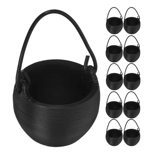 Vaguelly 20 Stück Mini-Kesseltöpfe: Halloween-Dekore aus kleinem Kunststoff mit Griff für Partydekoration und Spukhaus-Zubehör Vaguelly 20 Stück Mini-Kesseltöpfe: Halloween-Dekore aus kleinem Kunststoff mit Griff für Partydekoration und Spukhaus-Zubehör von Vaguelly