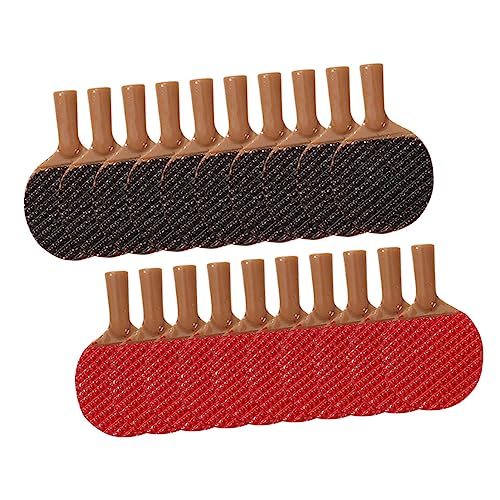 Vaguelly 20 Stück Mini Tischtennis Schläger Dekorative Simulation Tischtennis Schläger für DIY Puppenhaus Zubehör Halbe Schwarze Halbe Rote Designs von Vaguelly