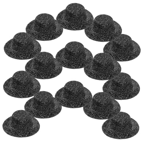 Vaguelly 20 Stück Mini-jazzhut Puppe Zylinder Mini-jazzhüte Für Partys Glitzer-Zylinder Kleiner Jazzhut Mein Leben Puppenzubehör Kleine Jazzhütchen Black Feiner Farbiger Stoff von Vaguelly