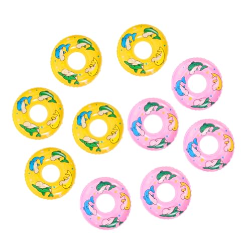 Vaguelly 20 Stück Miniatur Schwimmringe Rosa Gelb Dekorative Badeaccessoires für Puppenhäuser Geeignet für Partys Geburtstage und Kreative Spielideen von Vaguelly