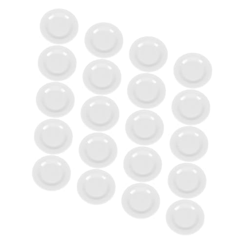 Vaguelly 20 Stück Miniatur-puppenhausgeschirr Mini- -tablett-Ornamente Mini- -dekore Dekoratives Mini-essenstablett- Requisiten Für Das Layout Der Mini-hausszene Plastik Weiß von Vaguelly