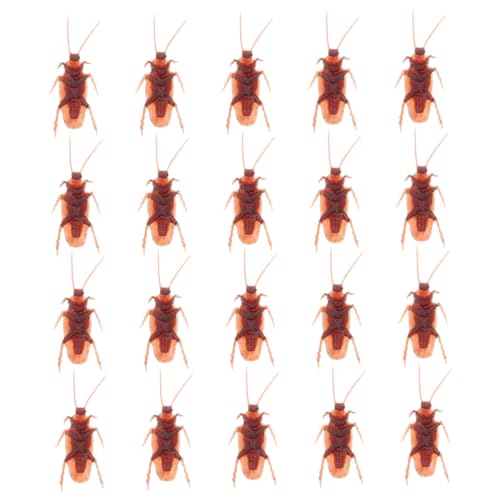 Vaguelly 20 Stück Simulation Kakerlake scherzen falsche Schlange gefälscht Bausatz dupes Ohrringe Party assecoires Fake-Bugs zum Narren realistisch Halloween Plastik Coffee von Vaguelly