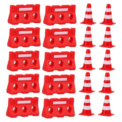 Vaguelly 20 Stück Simulationsrequisiten Für Straßensperren Bildungsspielzeug Verkehrszeichen- Leitkegel Und Zäune Pädagogisches Lernspielzeug Miniatur-spielzeugleitkegel Plastik von Vaguelly