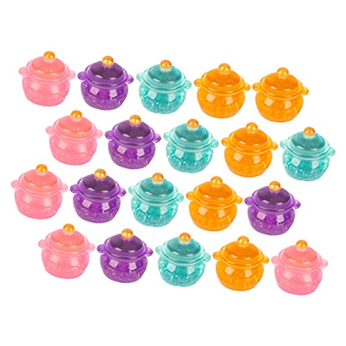 Vaguelly 20 Stück Spielhaus Kitchen Toys for kinderküche Kochgeschirr Kochgeschirr Set Küchensimulationstöpfe Mini-Herde Harz von Vaguelly