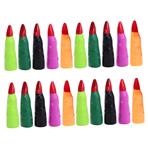 Vaguelly 20 Stück Teiliges Halloween Nagelset Bunte Zombie Fingernägel Cover Gruselig Künstliche Fingertips für Cosplay Party Dekoration Schwarz Orange Grün von Vaguelly
