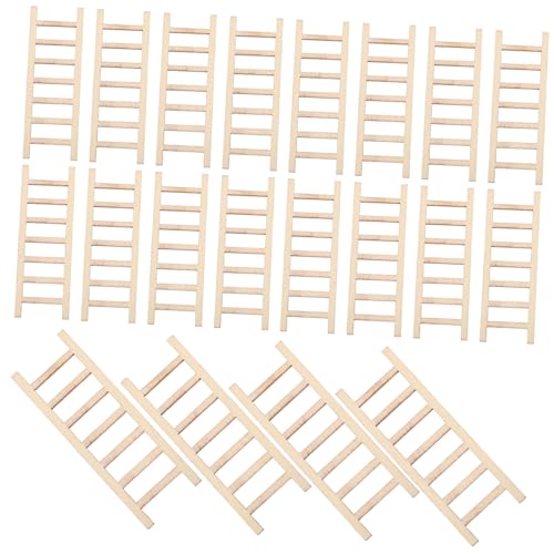 Vaguelly 20 Stück Teiliges Mini Holzleitern für Puppenhaus Dekoration Handgefertigte Miniatur für Sandgarten Sukkulenten DIY Kreative Mikro Landschafts Deko von Vaguelly
