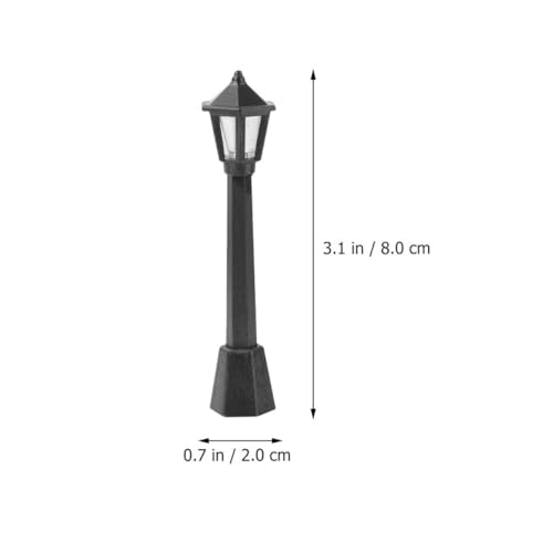 Vaguelly 20 Stück Teiliges Miniatur Straßenlampen Modellset Hohe Schwarze Lampen Realistische Micro Landschaftsbeleuchtung Dekorative Miniatur Lichter für Modellbau und Sandtischgestaltung von Vaguelly