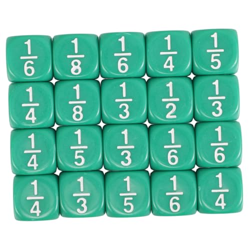 Vaguelly 20 Stück Teiliges Runder Ecken Bruchwürfel für Robustem für Mathematikunterricht und Spielerisches von Vaguelly