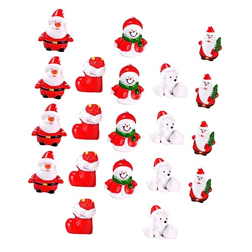 Vaguelly 20 Stück Weihnachtspuppen Aus Kunstharz Mini Kugeln Für Kleine Bäume Weihnachtsbecher Weihnachtskugeln Mini Weihnachtsfiguren Basteln Baumschmuck Tisch Weihnachtsdeko von Vaguelly