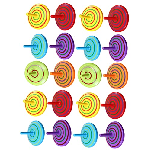 Vaguelly 20 Stück hölzerner Kreisel Funny Toys Fun Toy zabawki stymulujące rozwój Educational Toys Holzgryo für Kleiner Holzkreisel Kinderaccessoire Kinderversorgung von Vaguelly