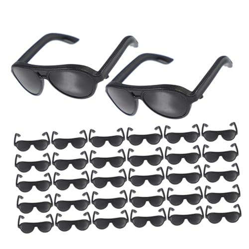 Vaguelly 200 Puppensonnenbrille Mini-Sonnenbrille Brillen Für Puppen Dollhouse Decor Miniaturpuppenbrille Zubehör Für Puppenkostüme Puppenhaus-Sonnenbrille Puppenhaus Handwerk Schwarz von Vaguelly