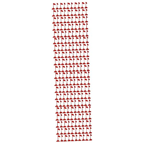 Vaguelly 200 Sätze Sandtisch rote Fahne Tischminiaturen Modell mit roter Flagge für Szenendekoration Spielzeug Modelle rote Fahne aus Kunststoff dekor rote Flagge Modell Sandkasten Suite von Vaguelly
