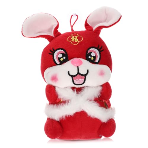 Vaguelly 2023 Jahr des Hasen-maskottchens Blaue Farbpuppe Figur Einzigartige Kaninchen Mädchenpuppe Süße Puppe Kinderspielzeug Musikpuppe Spaniel Cartoon-Puppe Bausätze Kristallsamt von Vaguelly