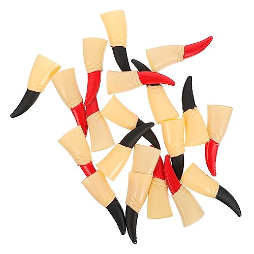 Vaguelly 20St Halloween-Requisiten gefälschte Fingerkrallen Hexennagelklauen Bausatz Halloween Kostümzubehör Kostümfinger Halloween-Nagelrequisiten Fingernagel Requisiten Plastik Black von Vaguelly