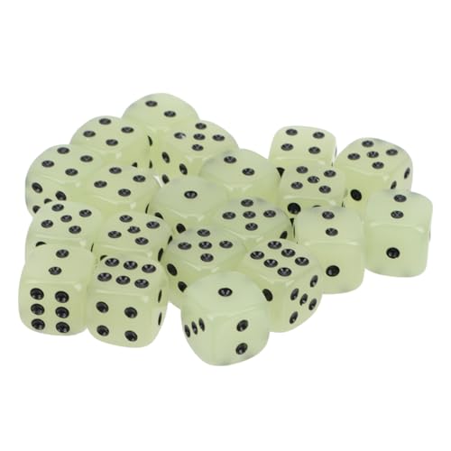 Vaguelly 20St Leuchtende Würfel nachtleuchtend lumemery Colour Cube farbwürfel nachtschein Spiel Würfel Pfadfinder-Würfel Würfeln Harz Würfel Party-Unterhaltungsversorgung Black von Vaguelly