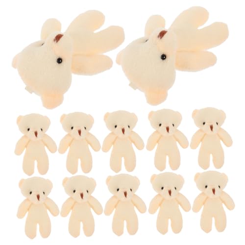 Vaguelly 20St Mini-Bär Little Bear tragen klein ausgestopfte Tiere Multifunktionaler Bärenanhänger tragbare Bärenfiguren Cartoon-Bär-Puppe entzückender Bärenanhänger Stoff Beige von Vaguelly