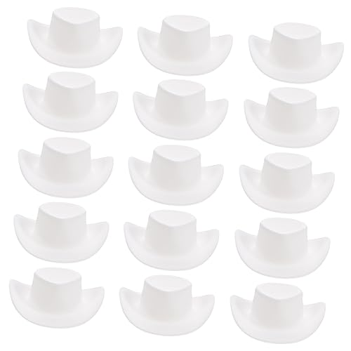 Vaguelly 20St Mini-Cowboyhut Mini -Strohhut Cowgirl-Hut Cowboyhut mit Leopardenmuster Mützen hühner kinderspielzeuge Kleiner Hut Puppe verkleiden Sich Kostüm Plastik von Vaguelly
