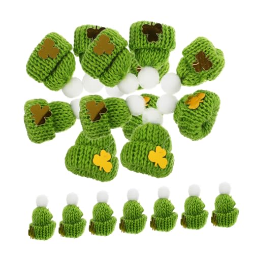 Vaguelly 20St Mini-Kappe Mini-Hut-Haarspangen St. Patricks Strickmützen Kinder bastelset basteln für Kinder Hüte Kleiner Hut kleine Strickmützen Weiße Kugel Zubehör Bastelmaterial schmücken von Vaguelly