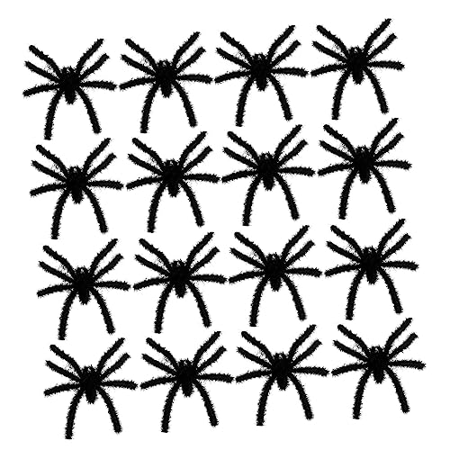 Vaguelly 20St Plüsch Spinne Kostüm Dekoration Halloween - Spukhaus Requisiten Halloween Halloween assecoires Spinnenmodelle Spinnenrequisiten Beflockung Black von Vaguelly