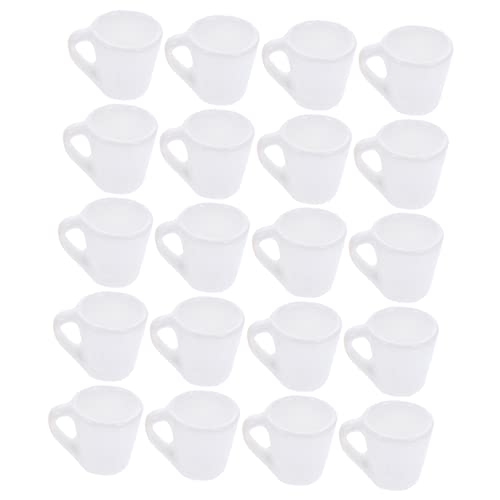 Vaguelly 20St Puppenhaus Tasse Becher Kaffeetasse Espressotassen Mini-Bierkrüge Bausatz miniaturfiguren miniaturen Figuren Miniatures Mini-Foto-Requisiten Mini-Tasse Harz Weiß von Vaguelly