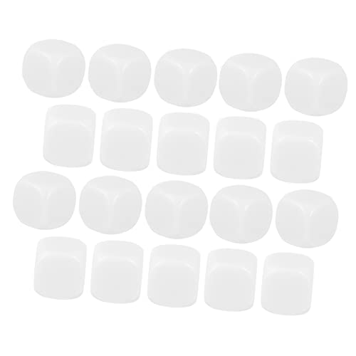 Vaguelly 20Stücke Acryl Leere Würfel Druckbare DIY Spielwürfel mit Glatter Oberfläche für Eltern Junge Mädchen Spiele und Zähltraining und Leicht zu Reinigen von Vaguelly