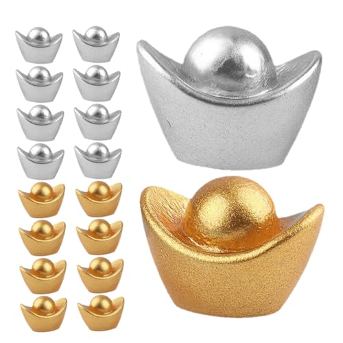 Vaguelly 20 Stücke Mini Feng Shui Yuan Bao Handwerk Kunststoff Glück Geld Für Home Office von Vaguelly