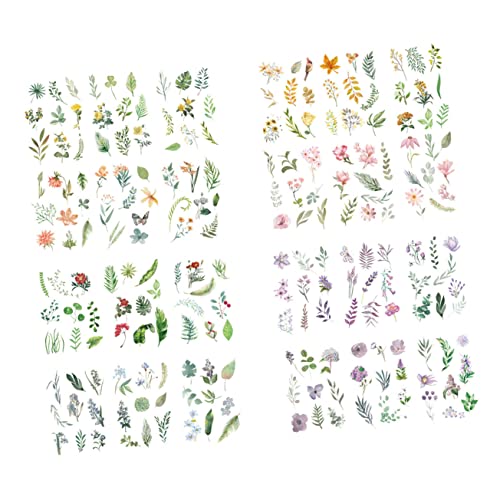Vaguelly 24 Blätter Von Zarte Selbst-Klebe Aufkleber Blume Sammelalbum Aufkleber Journaling Kit Für Jungen Und von Vaguelly