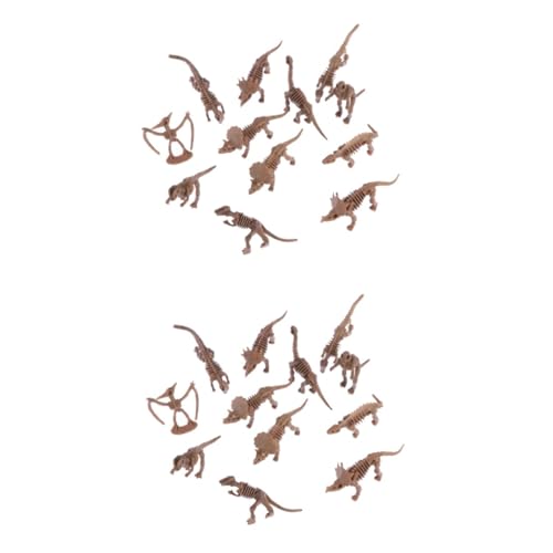 Vaguelly 24 STK Dinosaurierskelettmodell unfertiger Dinosaurier Holz DIY Tierpuzzle Holz Pädagogisches Spielzeug für Kinder Triceratops-Skelettmodell Modelle Spielzeuge eingesackt von Vaguelly
