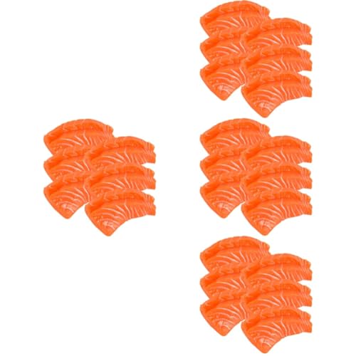 Vaguelly 24 STK Lebensmittel aus Plastik japanischer Kuchen Hausbedarf Spielzeuge Modelle Lachs-Modell Lachs Fotorequisite Fenster Requisiten Haushaltsprodukte Sashimi Kind Lachsfilet PVC von Vaguelly