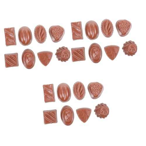 Vaguelly Spielsets Für Kinder 24 STK Simulationsschokolade Schokoladenhersteller Mini Gefälschte Schokoladenblöcke Miniaturspielzeug Tischzubehör Schimmel Haushalt PVC 3D von Vaguelly