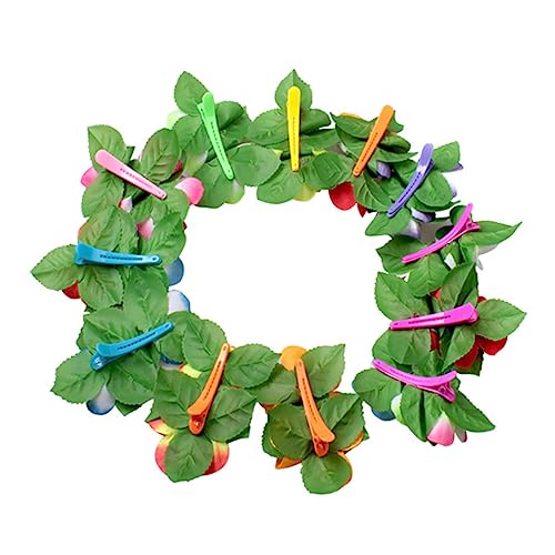 Vaguelly Stück 1 Satz Luau-Girlande Hibiscus flower hair clips sommer strand haarspangen Blumenspangen sommerliche Girlandenkette Luau Partydekorationszubehör hawaiianische Leis von Vaguelly