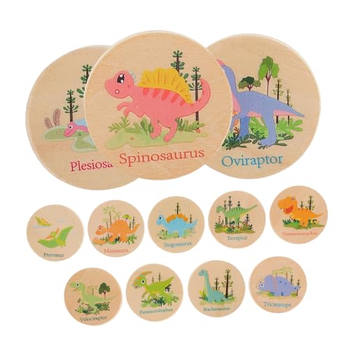 Vaguelly 24-teiliges Memory-Spiel Mit Dinosauriern – Spielzeug Für Jungen Aktivitäten Für Kinder Pädagogisches Holzspielzeug Für Kleinkinder – Puzzles Für Vorschulkinder von Vaguelly