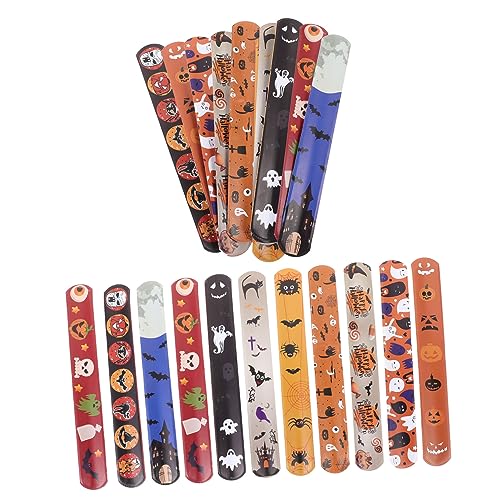 Vaguelly 24 Stück Halloween Slap Armbänder Party Sichere PVC Handgelenk Bänder für Halloween Feiern Einfach zu Verstauen Vaguelly 24 Stück Halloween Slap Armbänder Party Sichere PVC Handgelenk Bänder für Halloween Feiern Einfach zu Verstauen von Vaguelly