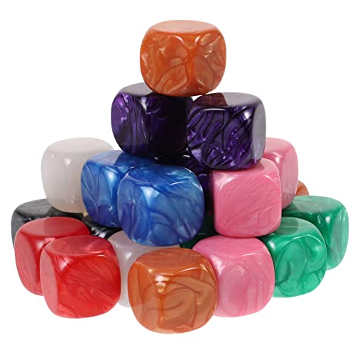 Vaguelly 24 Stück Leere einseitig Kinderspiele Leerzeichen schmucklos farbwürfel Colour Cube dice Set spielewürfel Spielwürfel selber Machen maßgefertigte Acryl von Vaguelly