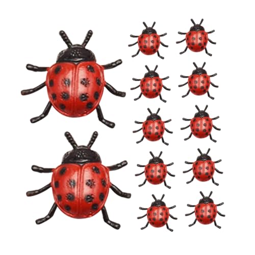 Vaguelly 24 Stück Marienkäfer-Modell Insektenspielzeugfiguren Mini-Marienkäfer- Gruselige Marienkäfer-Spielzeuge kleine Plastikkäfer Fehler für PVC-Kunststoff von Vaguelly