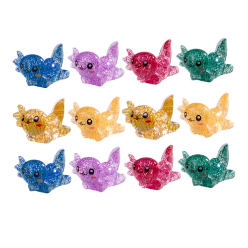 Vaguelly 24 Stück Mini Axolotl Figuren aus Harz Kreative DIY Gartenlandschaft Dekoration für Terrarien Mini und Home Decor Accessoires für Bastelarbeiten von Vaguelly