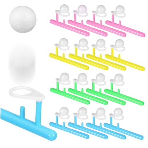 Vaguelly 24 Stück Teiliges Balance Blasball Spiel Schwimmende Blasball Spielzeuge für Atemübungen Interaktives Partyspiel für Geburtstagsfeiern Indoor und Outdoor Spaß Fördert Konzentration von Vaguelly