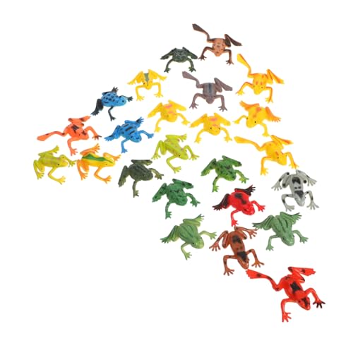Vaguelly 24 Stück Teiliges Froschfiguren aus Langlebigem PVC Realistische Kleine Amphibienmodelle für Naturfans Sammler und Kindgerechte Lernspielzeuge für Innen und Außendekoration von Vaguelly